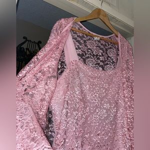 Pink dress with coat